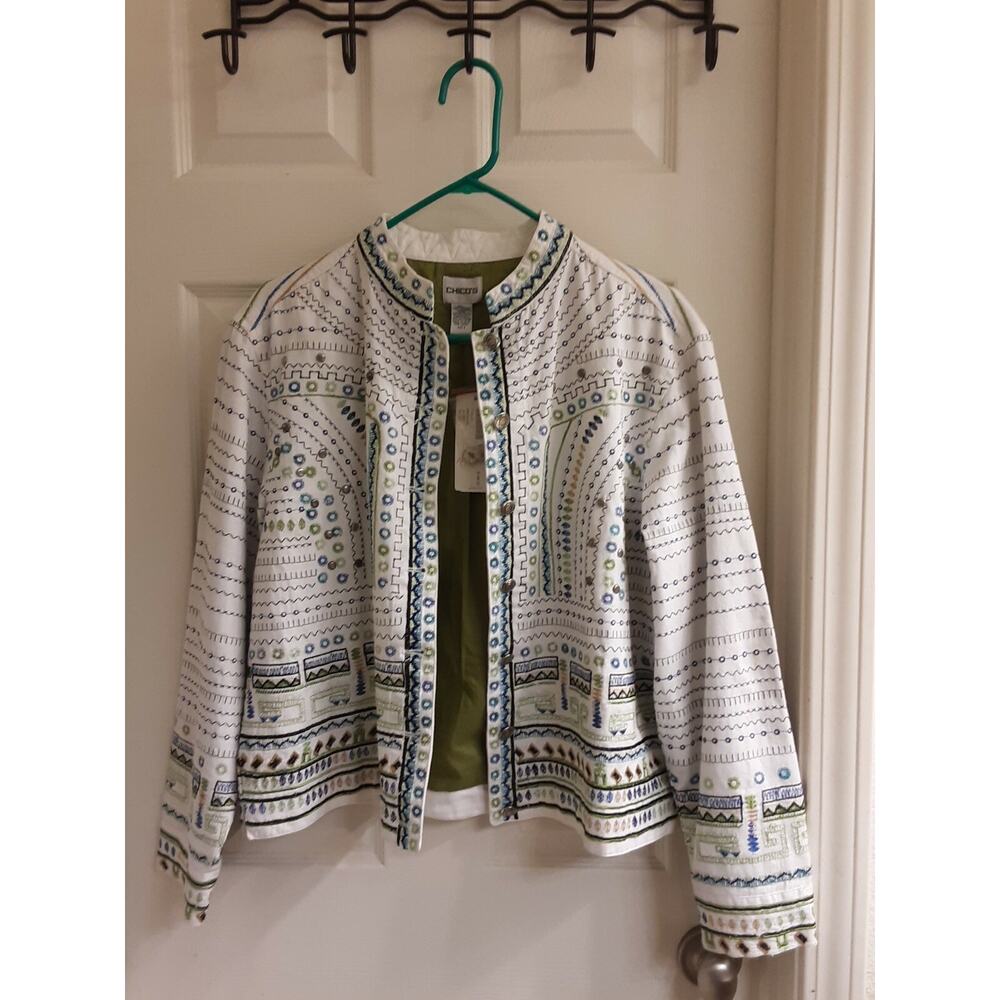 Chico's Jacket, Women's Size large 12 Thebes Parisian, Studded, NWT $138